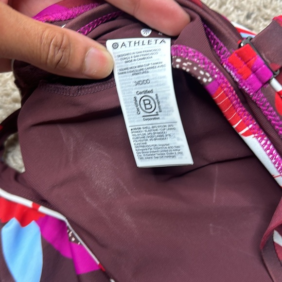 Athleta Square Neck Bra Cup Printed Tankini 34 D DD NWT - Picture 4 of 9